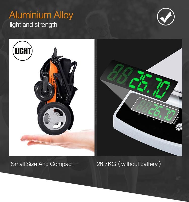 2020 New Folding Lightweight Aluminum Alloy Power Wheelchair for Tall Users
