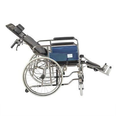 24 Inch Big Wheels Foldable Children Wheelchair with Commode