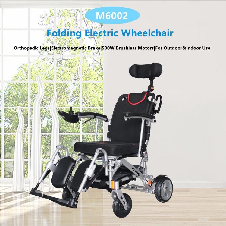 Disabled Orthopaedic Leg Rests Light Folding Electric Power Wheelchair off-Road