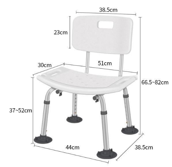 Commode Chair - Bath Seat with Back Shower Chair White