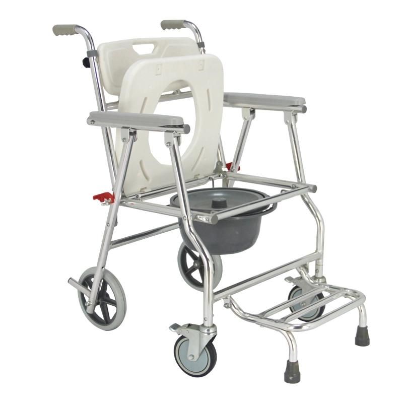 Mn-Dby004 Folding Aluminum Commode Transfer Lift Chair Shower Commode Chair for Hospital