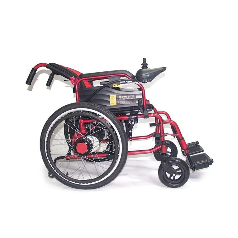 Hot Selling Lightweight Foldable Electric Power Wheelchair with Electromagnetic Brake