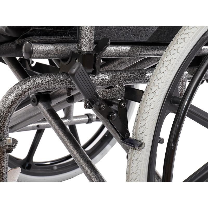 Heavy Duty Bariatric Manual Folding Steel Wheelchair with Detachable Armrest