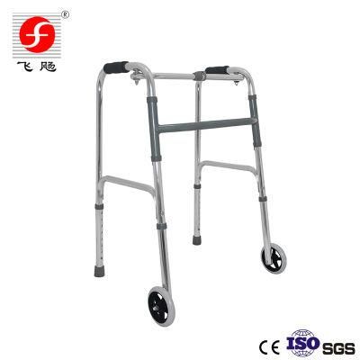 Medical Health Care Adjustable Aluminum Walking Aid Two Wheels Mobility Walker