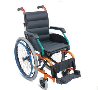 Easy Folding Manual Handicap China Wholesales Steel Child Children Wheelchair
