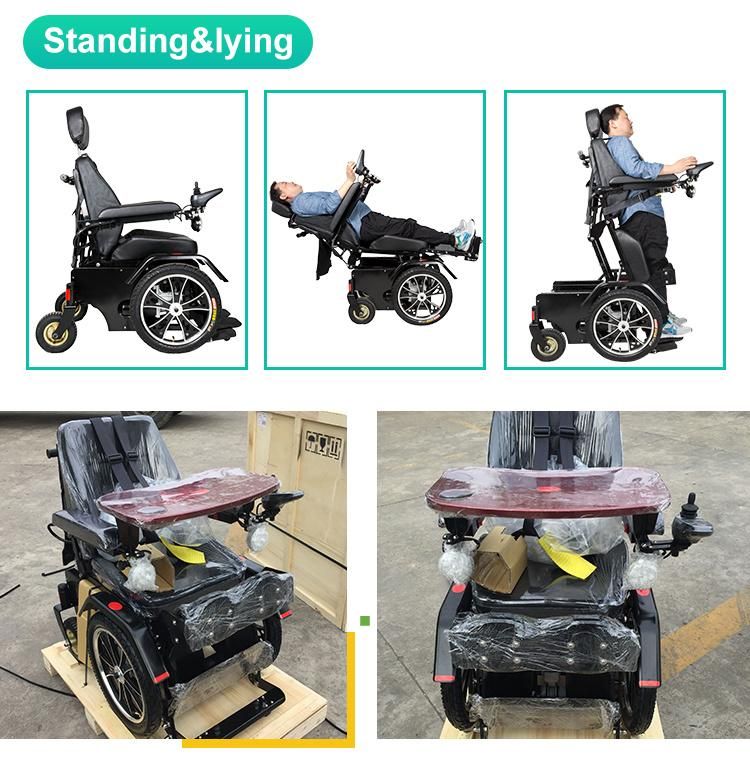 Lying Reclining Standing Electric Wheelchair 50km Distance Range Per Charge