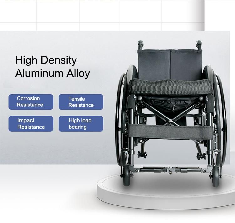 Cheap Price Manual Folding Sports Wheelchair with 24" Rear Wheel