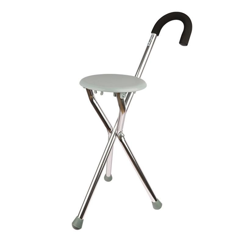 Crutches for The Elderly Aluminum Alloy Non-Slip Multifunctional Folding Stool Walking Stick