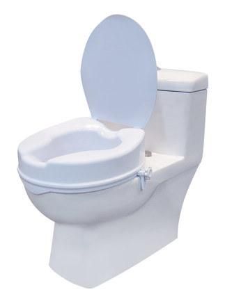 Commode Chair - Raised Toilet Seat with Lid, White, 2/4/6-Inches