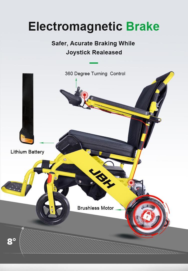 Jbh D05 High Quality Best Selling and Cheap Price Elderly Handicap Daily Use Long Lasting Portable Folding Electric Power Wheelchair