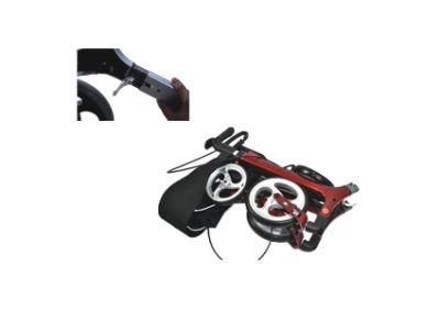 Quick Double Folding Aluminium Upright Walker Rollator for Adults
