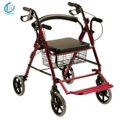 Rollator Walker Four Wheel Multifunctional Outing Assistance Chair Disabled Scooter Red Blue