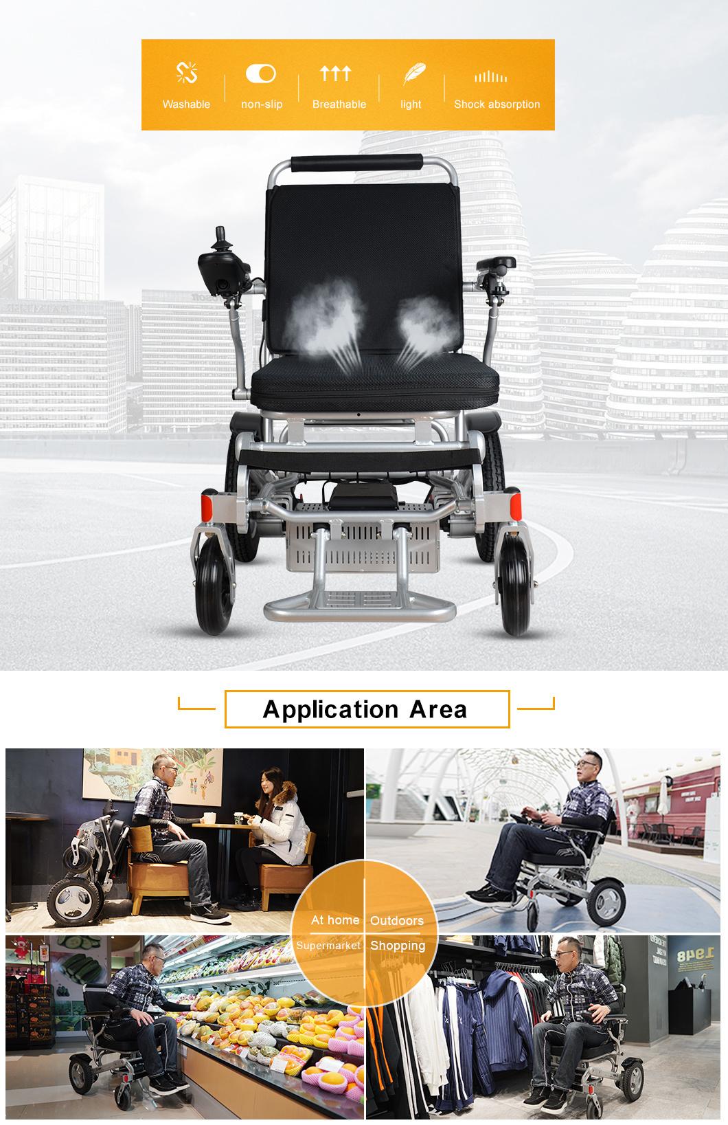 Jbh Factory CE ISO Power Chair PU Tyres Electric Folding D10d Wheelchair for Disabled Motor