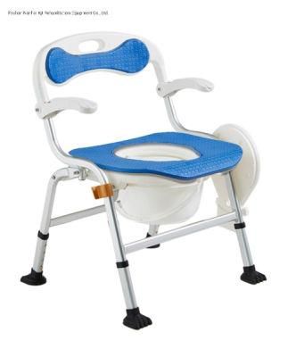 Luxury New Japanese Design 2 in 1 Shower Aluminum Commode Toilet Chair Shower Chair Seat Commode Chair