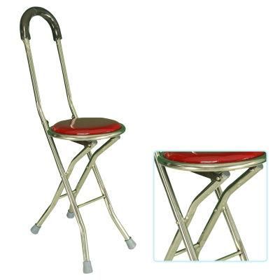 Portable Foldable Elderly Walking Stick with Seat or Chair Crutch Stool for Outdoor