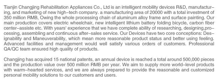 Rehabilitation Equipment Supplier Max Load Aluminum Framefolding Portable Can Lie Down Electric Wheelchair