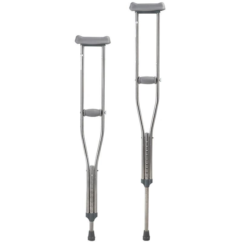 Good Price Stainless Steel Crutch Retractable 9 Gear Height Adjustment Disabled Old People Rehabilitation Walker