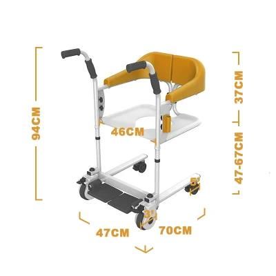 Patient Transfer Lifting Shower Commode Wheelchair for Bathroom Toilet
