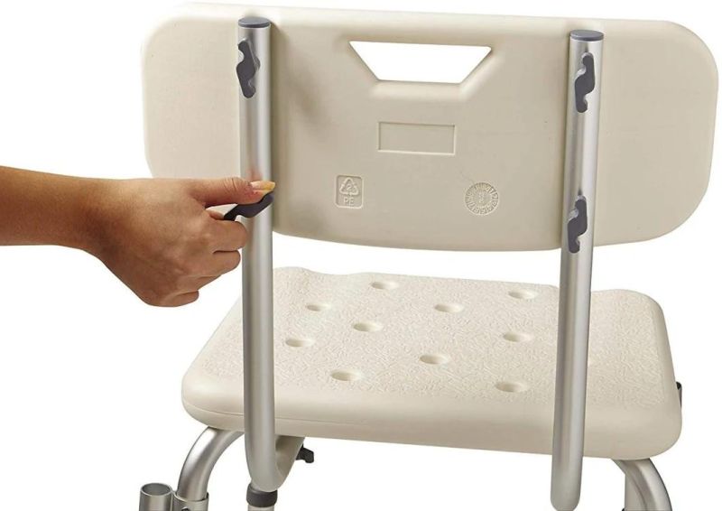 Commode Chair Square Seat Shower Chair Armrest Shower Chair W/Back