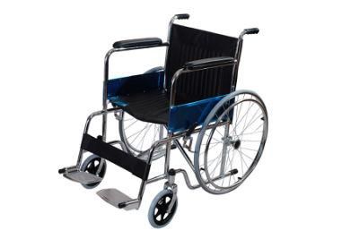 Cheap Price Used Basic Simple Standard Folding Wheelchair for Disabled
