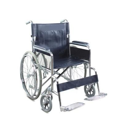 Topmedi Economic Standard Basic Manual Foldable Steel Wheelchair