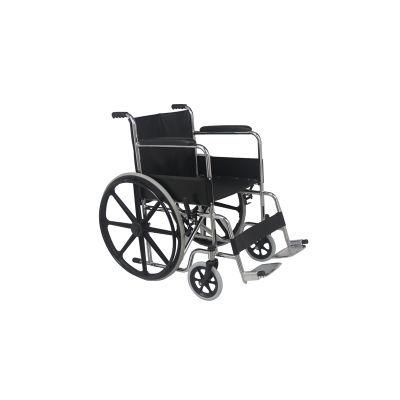 Lightweight Steel Foldable Manual Wheelchair for Disabled and Elderly