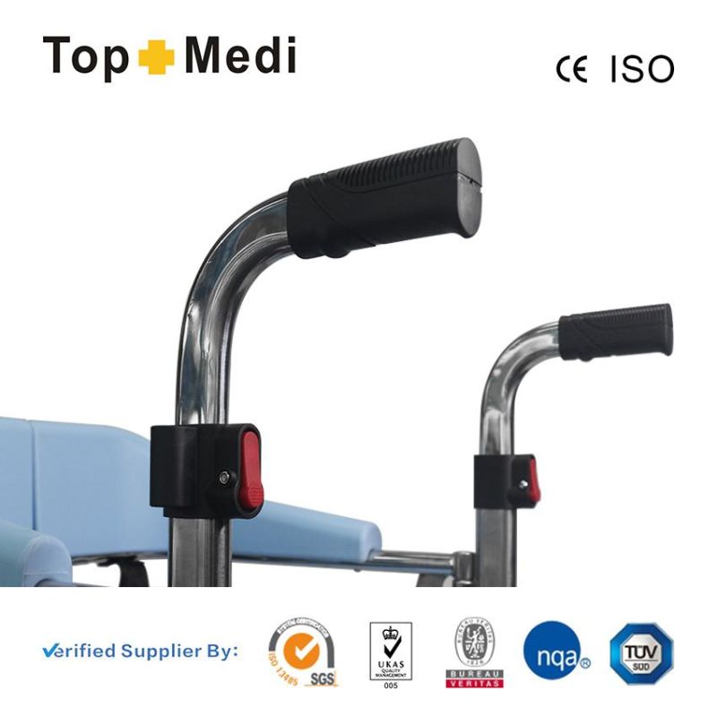 Topmedi 2022 Multifunctional Transfer Stainless Steel Patient Commode Chair