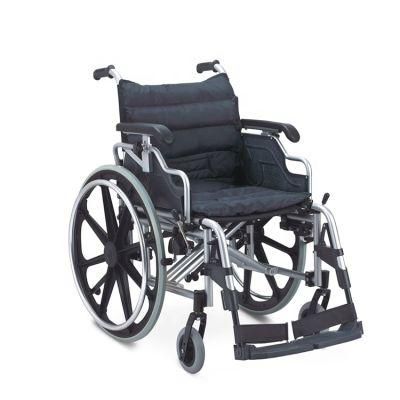 Flip-up and Height Adjustable Wheelchair with Detachable Footrest Solid Castor
