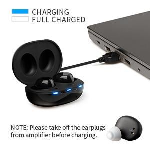 Rechargeable Sound Amplifiers with Portable Charging Case