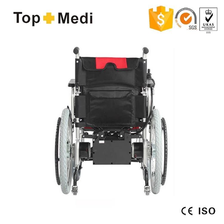 Topmedi Aluminum Frame Folding Elctric Wheelchair for Disabled People