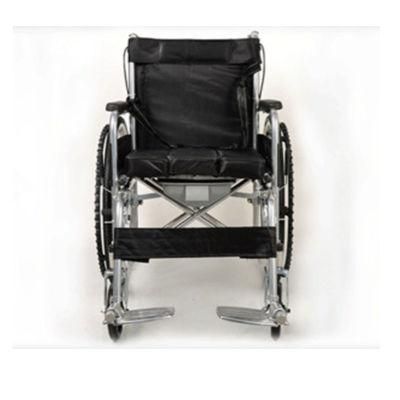 Best Price Manual Folding Commode Wheelchair for Elderly