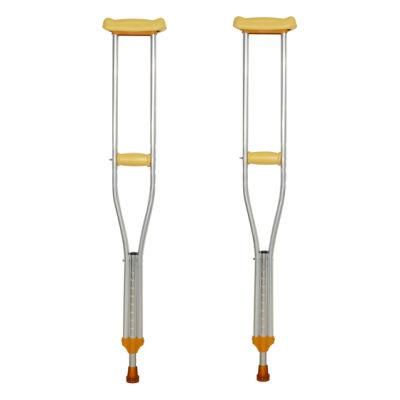 China Wholesale Comfortable Adjustable Aluminum Underarm Crutches Axillary Crutches for Injuried Elderly