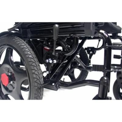 Steel RoHS Approved Topmedi China Black Electric Wheelchair Manufacture Tew002