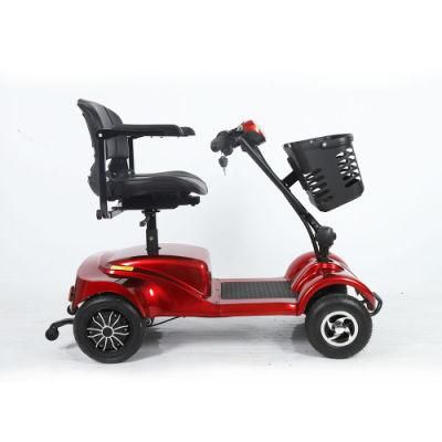 Four Wheels Folding Disabled Electric Scooter with Single Seat