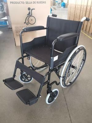 2022 Hot Selling Folding Manual Lightweight Steel Wheelchair for Disabled