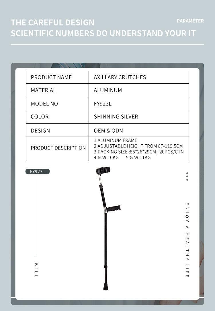 Aluminum Orthopedic Disabled Bastones/Muletas Forearm Crutches