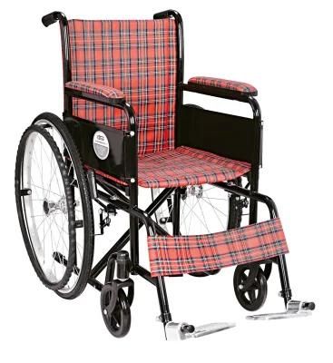 Economy 14&quot; Seat Width Pediatrics Steel Wheelchair Good Price Foldable Wheel Chair Manual Steel Wheelchair Mobility Hospital