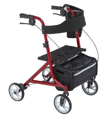Folding Walker Light Weight Rollator Manual Hot Sales Popular outdoor Chair for Elderly Home Care Aluminum Mobility Shopping