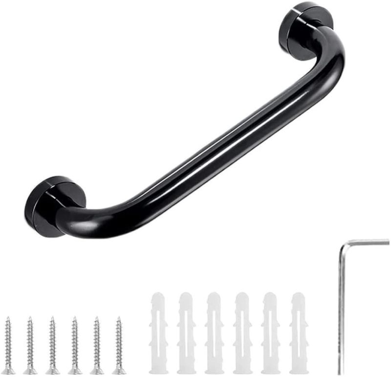 Commode Chair White or Black Powder Coated Grab Bar, Bathroom Grab Bar