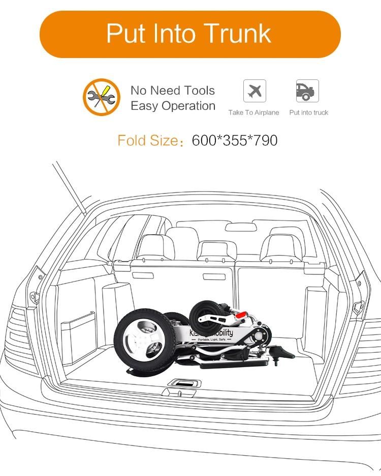 Handicapped Electric Wheelchair with Durable Aluminum Alloy