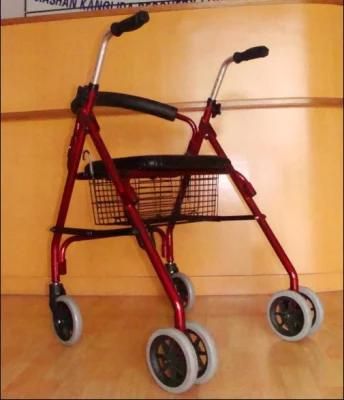 CE Approved Folding Standard Packing Rollstuhl 3 Wheel Rollator with Seat