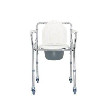 Bathroom Toilet Chair Commode with Wheels for Disabled