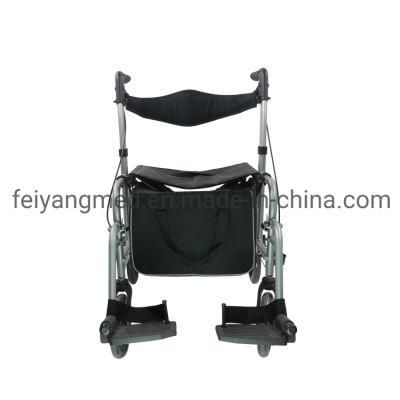 Aluminum Euro Wheelchair Rolling Walking Aid Mobility Walker with Locking Brakes