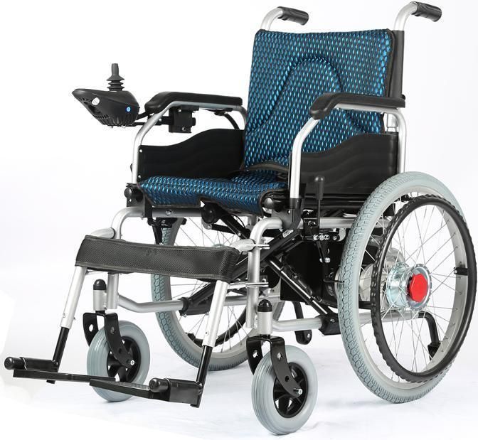 Steel Aluminumfolding Electric Wheelchair for Disabled People