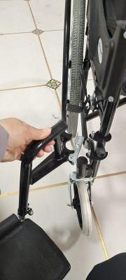 Rehabilitation Equipment Supplier Max Load Aluminum Frame Folding Portable Wheelchair