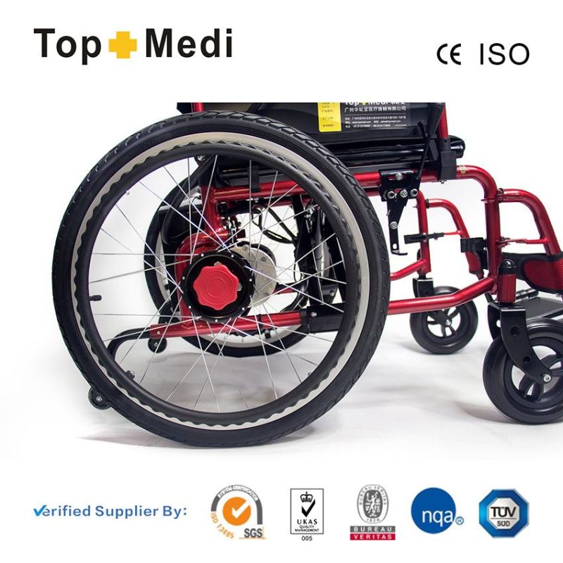 Hot Selling Lightweight Foldable Electric Power Wheelchair with Electromagnetic Brake
