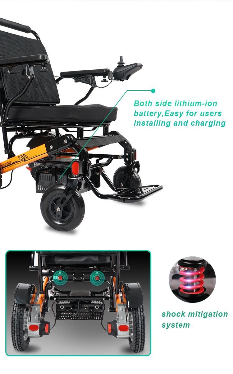 Travel Brushless Lithium Folding Electric Wheelchair for The Disabled