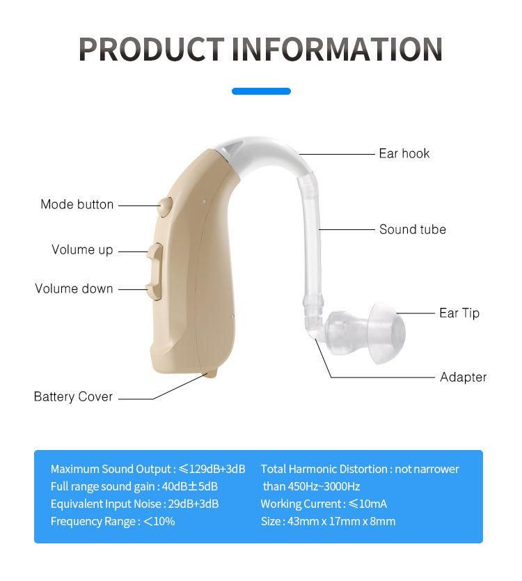 Behind The Ear Digital Hearing Aid Sound Amplifier