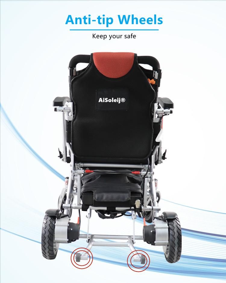 Disabled Orthopaedic Leg Rests Light Folding Electric Power Wheelchair off-Road