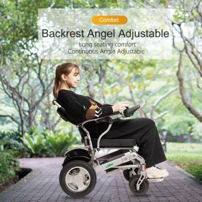 Jbh Factory CE ISO Power Chair PU Tyres Electric Folding D10d Wheelchair for Disabled Motor
